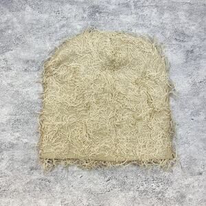 grunge cross gothic punk furry tan beanie